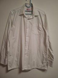 (二手) 中學校服 - 長袖白色恤衫 (維多利校服 14.5/31碼)