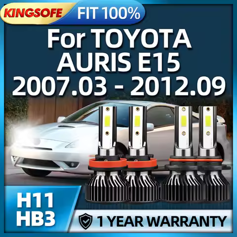 4Pcs LED Headlights Kit 30000LM H11 HB3 Turbo Lamp 6000K Light For TOYOTA AURIS E15 2007 2008 2009 2