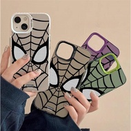 Casing For Samsung Galaxy A23 A30 A20 A31 A32 A33 A34 A50 A50S A30S A51 A53 A54  Anime MARVEL Phone Hard Laser Case Double Colorful Silver Matte IMD Cool Spider-Man Eyes