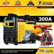 Powerhouse EDGE Inverter Welding Machine 300A with Ingco Grinder 750w FREE mini level Bar & 3m tape