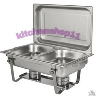 CHAFING DISH 2 sekat stainless 11 liter / chafing dish 11 liter 2 sekat / tempat makan set prasmanan