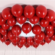 Ready Stock 20pcs 10inch Ruby Red Color Latex Balloons Red Black Helium Ballon Wedding Birthday Part