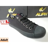 (SY Shoes) ALIPH (35-46) All Black Lace-Up Canvas Shoes/KASUT CANVAS HITAM TALI (AL 1003)