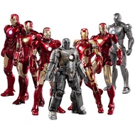 Original Avengers ZD Toy Light version Iron Man Mark3 MK6 Action Figure MK1-7 LED MK85 Suit-up Gantr