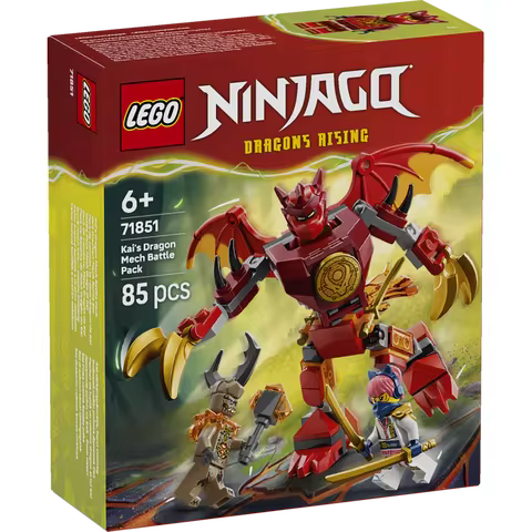 LEGO Ninjago Mech Dragon Battle Pack 71851, includes 85 pieces and articulated mech design, perfect 