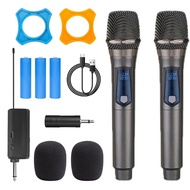 Dual Handheld Wireless Microphone Dynamic Karaoke Microphone with Rechargeable Receiver