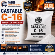 CASTABLE CEMENT C-16/REFRACTTORY C16 (25 KG) - HEAT RESISTANT 1600°C - Solution for Cor Boiler Furna