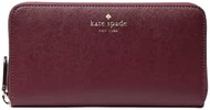 Kate Spade NY Brynn Zip Around Large Continental Wallet Saffiano PVC Leather Deep Berry Red, Deep Berry, Large, Large Wallet