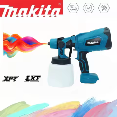 For Makita 18V Battery BL1860 Cordless Electric Paint Spray Gun 1L Portable Paint Sprayer For Auto F