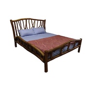 【吉迪市100%全柚木家具】RPBE010J 柚木原木樹幹床組 雙人床 床