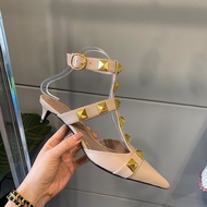 Baotou Women's Rivet Stiletto Sandals - Low Heel Catwalk Style