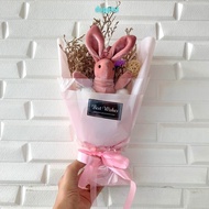 Bucket Bunny Flanel Rose Gift Box Hand Bag Buket Boneka Bunga Mawar