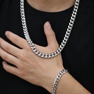 Jackson Wang Style Cuban Necklace Titanium Steel High Street Versatile Trendy Men Hip-Hop European a