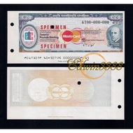 Specimen Euro Travellers Cheque, UK 20 Pounds (UNC)