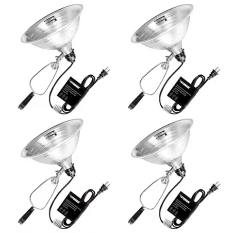 4 Pack Clamp Lamp Light with Detachable 8.5 Inch Aluminum Reflector up to 150 Watt E26 Socket No Bul