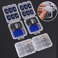 8 In 1 Plastic Transparent Memory Card Case / Office Business Home Clear Protective Cover / Minimalist Durable Mini SD Card Protector Holder / Travel Protable MS Cards Storage Box