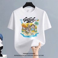 U1349 Street FASHION Men's T-Shirt COOL OVERSIZE CASUAL Black Short Sleeve Cartoon Pattern NEW YEAR 