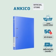 A4 Deli 5383 2-prong ring cuff file, Blue, Black, ANKICO sturdy plastic document storage file