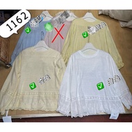 [CA Yanyan's Home] -T1162-Lace Hollow Burnt Flower Stitching Snowflake Cotton Top (3.)