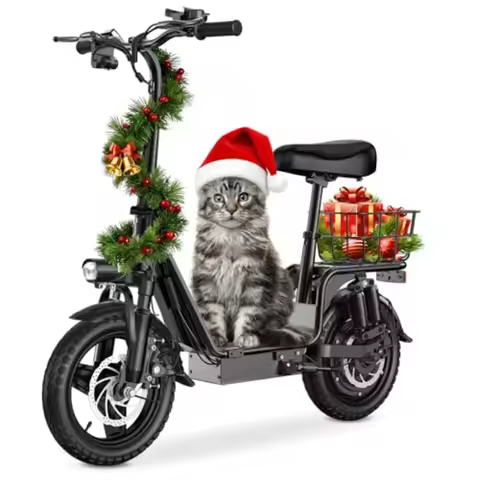 Adults Electric Scooter with Seat featuring 1000W Peak Motor 48V 10.4AH Battery Foldable Design with
