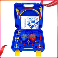 ❤ RotatingMoment  3 Way AC Manifold Gauge Set with 1.2m Hoses AC Diagnostic Manifold Gauge Set Air C