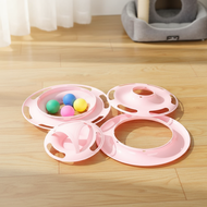Cat Turntable Toy with 4 Balls, Fun Entertainment for Cats, Cat Toy Stick, Pet Accessories  Mainan K