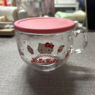 Hello Kitty 帶蓋玻璃杯