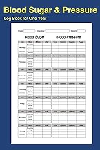 Blood Sugar & Pressure Log Book for One Year: Daily, Weekly & Monthly Glucose & Blood Pressure Track