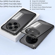 For OPPO Find X8 Ultra X8Ultra Case Ultra Thin& Light Snap-On Design Slide Unlock Frosted PC Back Me