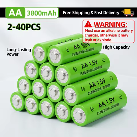 2-40pcs 1.5V AA Rechargeable Battery 3800mAh Alkaline Batteries for LED Flashlight Toys Remote Contr