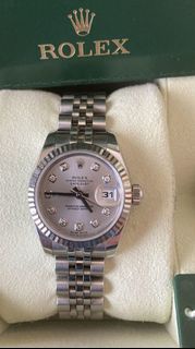 ROLEX 勞力士 Datejust 179174 白色貝殼雕紋面盤 精鋼材質 自動上鍊 蠔式女錶 26mm