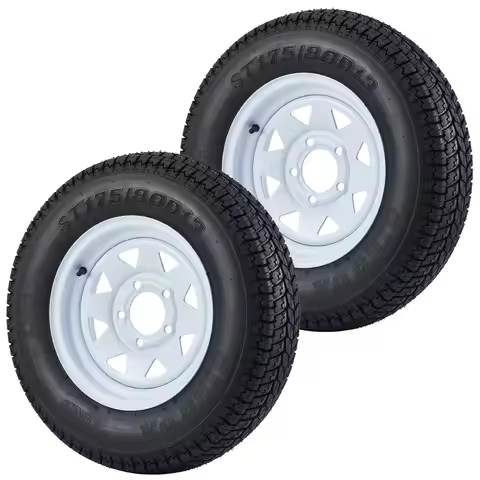 ST175/80D13 Trailer Tires with 13 inch Rims, 5 Lug on 4.5 inch, Load Range C, ST175 80D13 Trailer Ti