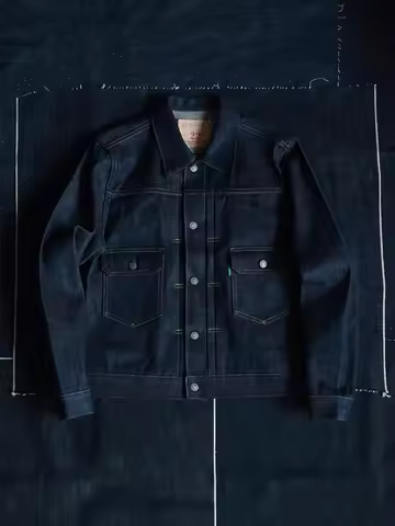 BOB DONG 22oz Extra Heavy Selvedge Denim 507XX Trucker Jacket Slim Fit Type 2 Indigo