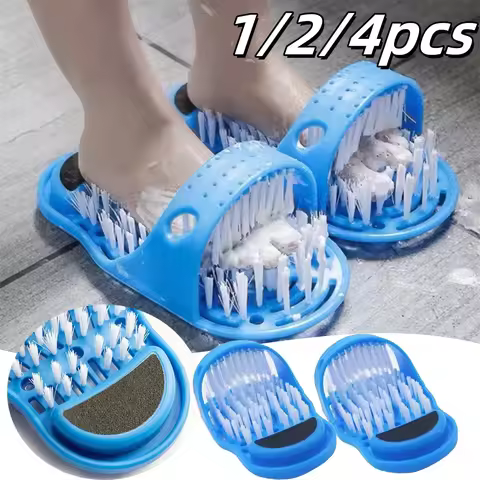1-4pcs Shower Foot Cleaner Foot Washing Brush Remove Dead Skin With Suction Cup For Bathing Hotels S