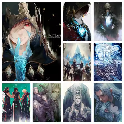 5D Full Diamond Embroidery Final Fantasy Xiv Game Character Mosaic Rhinestone Wall Art Diy Cross Sti