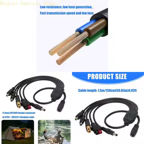 85AA Safe Charging Adapter with Overcurrent Protections DC7909 Female to XT60 DC5521 DC6530 Cord for