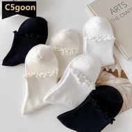 C5GOON Cuffed Ankle Socks - Comfortable Cotton, Breathable Design for Women