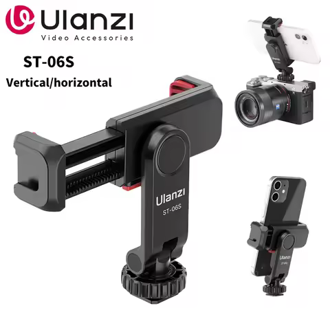 Ulanzi ST-06S Universal 360° Mobile Phone Clip Holder for 1/4 Screw Tripod Mount Adapter For Samsung