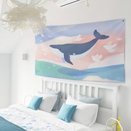 乘著想像鯨魚掛布 房間佈置 風景掛布拍照背景布裝飾掛布民宿佈置