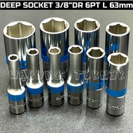IWT 3/8" DR 6 PT DEEP SOCKET - Long SOCKET Wrench 3/8"DR 6pt 63mm 6 7 8 10 11 12 13 14 17 19 22 24 M