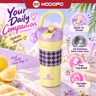 MODOFO Tumbler Hold and Cold Tumbler with Handle Water Bottle Tumbler with Straw Insulated Tumbler