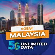 Malaysia 5G eSIM with TT High Speed 1-15 Days 500MB-10GB Unlimited Data eSIM