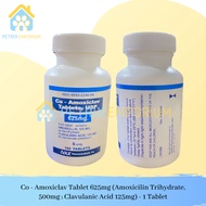 Co-Amoxiclav 625mg Tablet (500mg Amoxicillin Trihydrate, 125mg Clavulanic Acid) - 1 Tablet Only