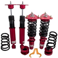 maXpeedingrods Coilovers ชุดโช๊คสำหรับ Mazda 3 BK BL 2004-2009 2010-2013 แดมเปอร์แบบปรับระดับได้ 24ระดับ โช๊คอัพรถยนต์ โช๊คหลัง โช๊คหน้า โช๊ค โช๊คสตรัท สปริงโหลด โช๊คแต่ง สปริงโช๊ค คอยล์สปริง ปรับความสูงคอยล์สปริง 4Pcs (SKU# CO-MAZ3-0413-R-64-LC-VG2)