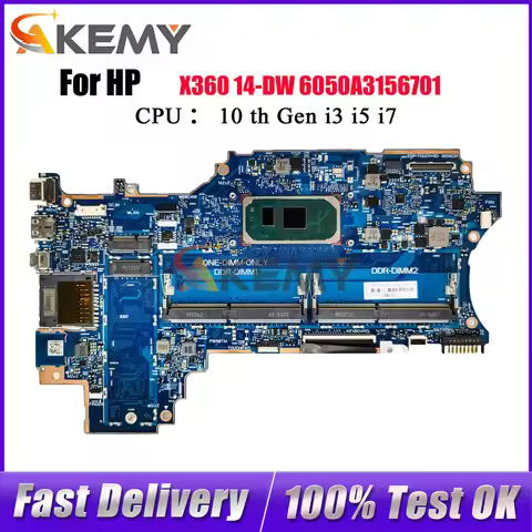 6050A3156701 For HP Pavilion X360 14-DW Laptop Motherboard With i3 i5 i7 CPU DDR4 L96510-601 L96511-
