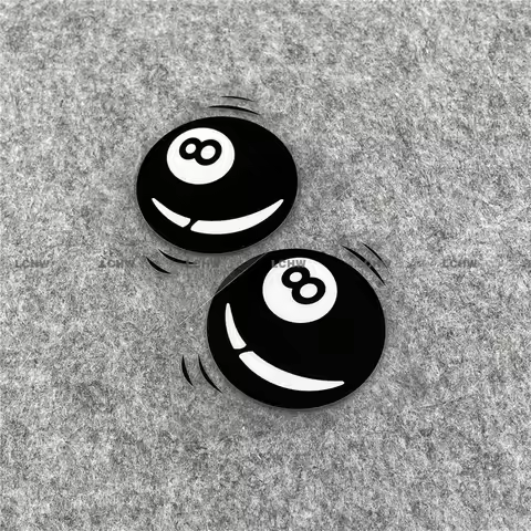 2x Car Sticker 8 Ball Pool Classic Motor Decal for Auto Tail Computer Game Box Machine 7.5cm