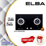 Elba 2 Burners 5.0kW Built In Hob with Safety Valve (BLACK) EGH-K8942G(BK) / elba 8942 煤气炉