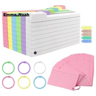 300 Pack Index Cards, 3inch X 5inch Ruled Index Cards with Ring, Colored Lined Flash Cards, Both Sid