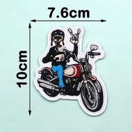 [Custom Velcro patch]AE.666 Skeleton Motorcycle Morale Badge 3D Velcro Patch /Badges/armband/Emblem 