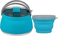 EEZEE Collapsible Camping Kettle Portable Travel Kettle Folding Silicone Camping Cook Pot Foldable C